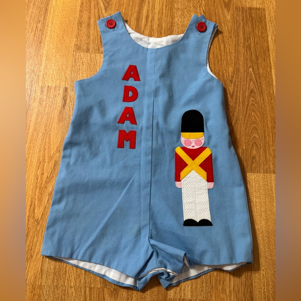 ORIGINALS BY JUDY | Vintage Boys Custom “Adam”Romper/Jon Jon Toy Soldier Size 3T
